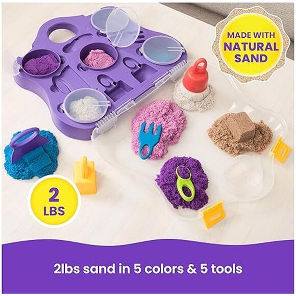 NWT Spin Master Kinetic Sand Variety Case 2lbs with Tools & Storage Toy Set Kids - Picture 7 of 7